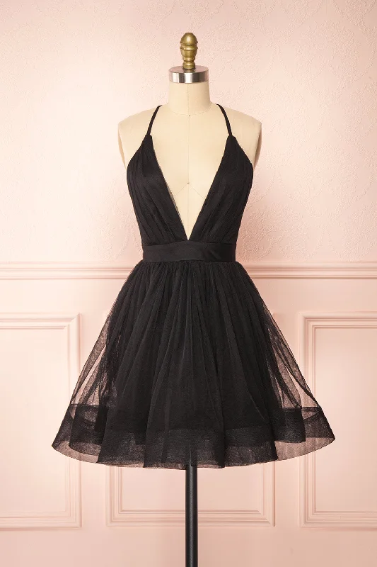 Anjali Black | Short Flared Tulle Dress