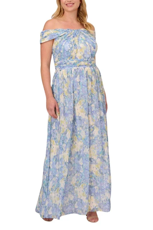 Adrianna Papell AP1E210484 W - Floral Print A-Line Evening Dress Tunics Essential wardrobe Adrianna Papell AP1E210484 W - Floral Print A-Line Evening Dress Tunics Essential wardrobe