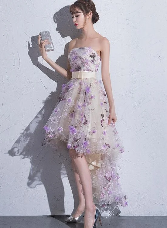 Beautiful High Low Flowers Tulle Homecoming Dress, Fashionable Short Party Dress Tunics Trendy modern Beautiful High Low Flowers Tulle Homecoming Dress, Fashionable Short Party Dress Tunics Trendy modern