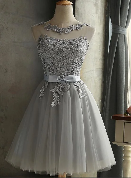 Beautiful Light Grey Tulle Short Party Dress, Grey Short Prom Dress Party Dress Tunics Top Casual Beautiful Light Grey Tulle Short Party Dress, Grey Short Prom Dress Party Dress Tunics Top Casual