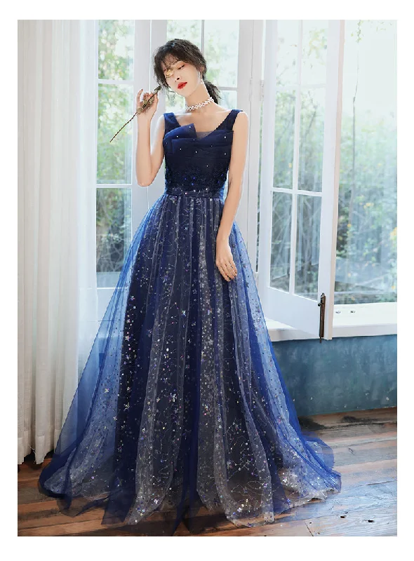 Charming Navy Blue Long Party Dress with Sequins, Blue Evening Gown Prom Dress Tunics Review highly Charming Navy Blue Long Party Dress with Sequins, Blue Evening Gown Prom Dress Tunics Review highly