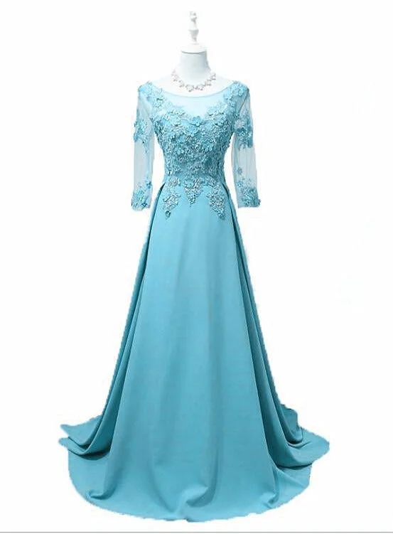 Elegant Round Neckline Blue Floor Length Party Dress, Blue Bridesmaid Dress Tunics Recommended stylist Elegant Round Neckline Blue Floor Length Party Dress, Blue Bridesmaid Dress Tunics Recommended stylist