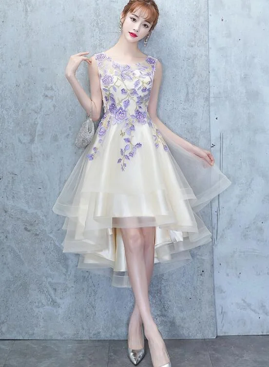 Lovely High Low Champagne Party Dress, Cute Short Homecoming Dress Prom Dress Tunics Recommended stylist Lovely High Low Champagne Party Dress, Cute Short Homecoming Dress Prom Dress Tunics Recommended stylist