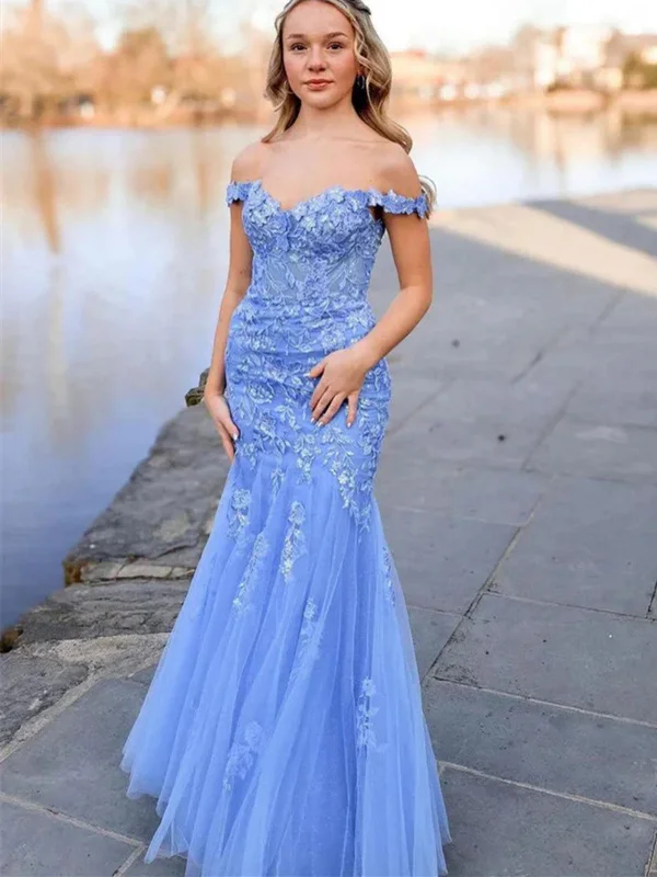 Off The Shoulder Mermaid Blue Lace Long Prom Dresses, Off Shoulder Mermaid Blue Lace Formal Evening Dresses Sequined Elegant Party Off The Shoulder Mermaid Blue Lace Long Prom Dresses, Off Shoulder Mermaid Blue Lace Formal Evening Dresses Sequined Elegant Party