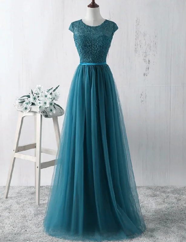 Simple Teal Blue Lace And Tulle Bridesmaid Dresss, Long Prom Dress, Party Dress cg17587 Tunics Ceremony elegant Simple Teal Blue Lace And Tulle Bridesmaid Dresss, Long Prom Dress, Party Dress cg17587 Tunics Ceremony elegant