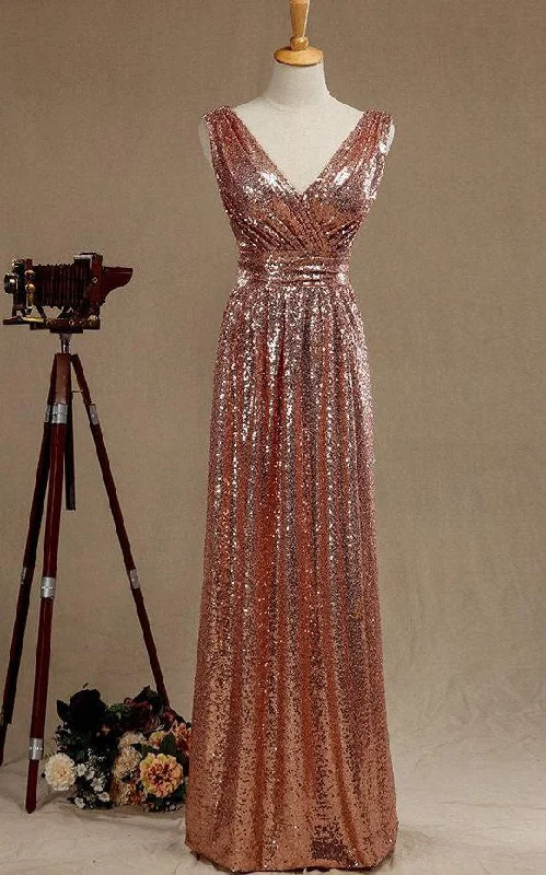 V Neck A-line Pleated Sequined Long Evening Dress With V Back-ET_329059 Bodycon Fitted Nightout V Neck A-line Pleated Sequined Long Evening Dress With V Back-ET_329059 Bodycon Fitted Nightout