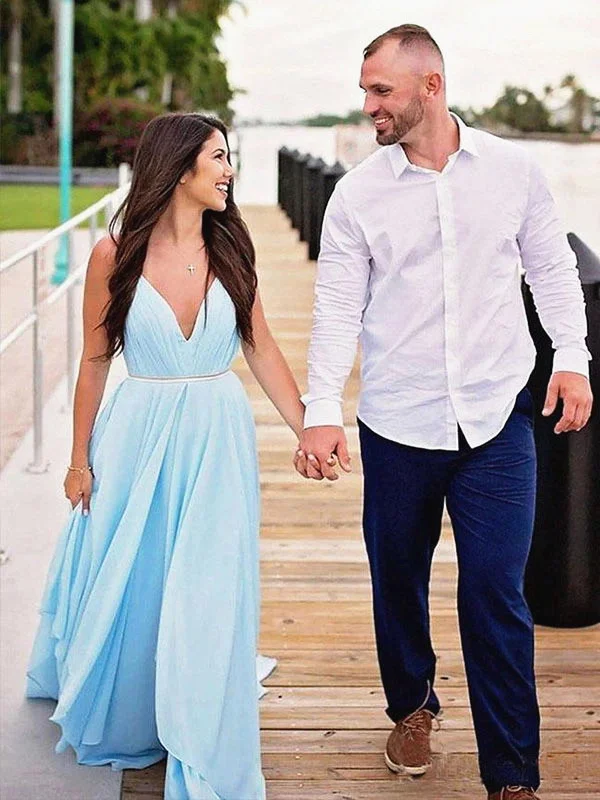 V Neck Light Blue Backless Prom Dresses, Light Blue Long Formal Bridesmaid Evening Dresses Tunics Chinos classic V Neck Light Blue Backless Prom Dresses, Light Blue Long Formal Bridesmaid Evening Dresses Tunics Chinos classic