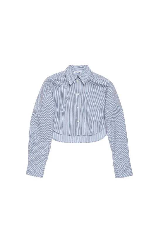 Acne Studios Shirt Jacquard Pinstripe (Sky Blue/Coffee Brown) Nylon Fabric Polyester Fabric Spandex Fabric Acne Studios Shirt Jacquard Pinstripe (Sky Blue/Coffee Brown) Nylon Fabric Polyester Fabric Spandex Fabric