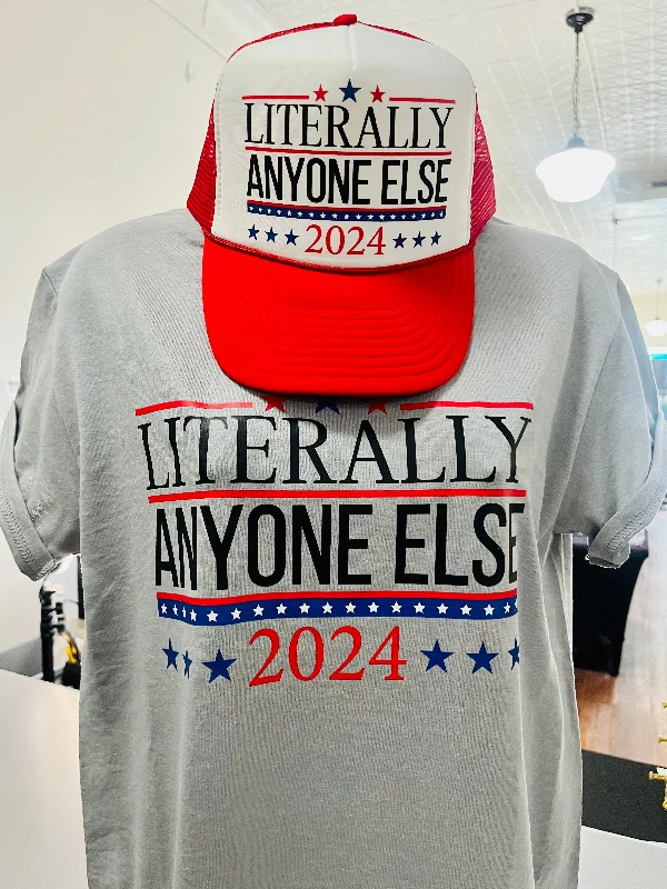 Literally Anyone Else Graphic Tee/Trucker Hat Welt Pockets Slit Pockets Flap Pockets Literally Anyone Else Graphic Tee/Trucker Hat Welt Pockets Slit Pockets Flap Pockets