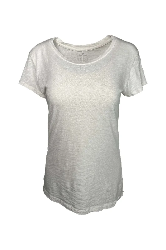 Velvet by Graham & Spencer Odelia Short Sleeve Crew Neck Tee | Coconut Cozy Warm Stylish Velvet by Graham & Spencer Odelia Short Sleeve Crew Neck Tee | Coconut Cozy Warm Stylish