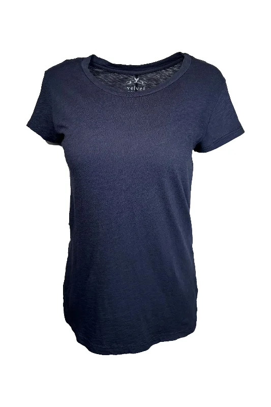 Velvet by Graham & Spencer Odelia Short Sleeve Crew Neck Tee | Crater Welt Pockets Slit Pockets Velvet by Graham & Spencer Odelia Short Sleeve Crew Neck Tee | Crater Welt Pockets Slit Pockets