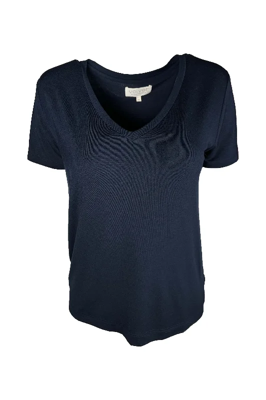 Velvet by Jenny Graham Runyon 06 Short Sleeve V-Neck Tee | Ink Real Fur Shearling Chenille Velvet by Jenny Graham Runyon 06 Short Sleeve V-Neck Tee | Ink Real Fur Shearling Chenille