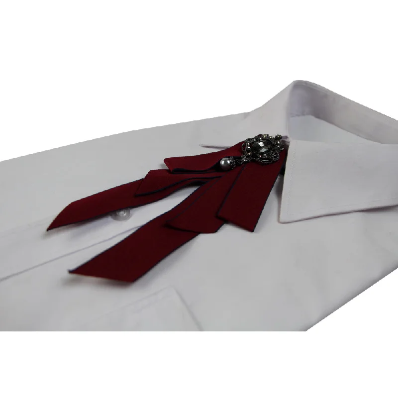 Womens Dark Red Fabric Crystal Pearl Brooch Shirt Collar Bow Tie Denim Fabric Leather Fabric Suede Fabric Womens Dark Red Fabric Crystal Pearl Brooch Shirt Collar Bow Tie Denim Fabric Leather Fabric Suede Fabric