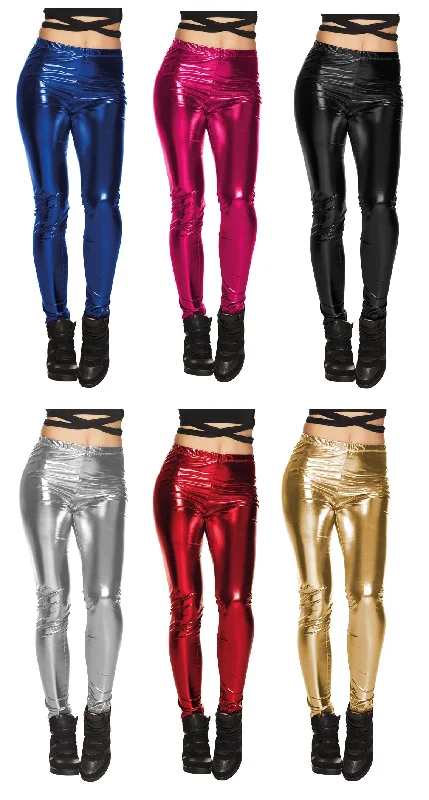 Disco Glance 80s Leggings Ladies Metallic Adults Costume Accessory Stylish Stretch Print Leggings Disco Glance 80s Leggings Ladies Metallic Adults Costume Accessory Stylish Stretch Print Leggings