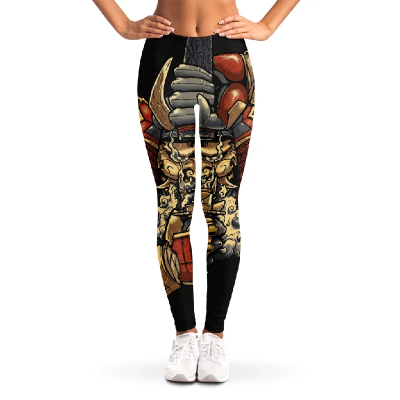 Japanese Ghost Samurai Print Women's Leggings Fashionable Full-Length Active Leggings Japanese Ghost Samurai Print Women's Leggings Fashionable Full-Length Active Leggings