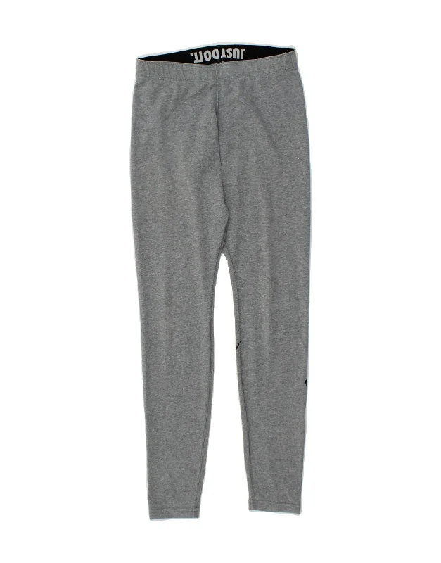 NIKE Womens Graphic Leggings UK 10 Small Grey Cotton Fashionable High-Rise Workout Leggings NIKE Womens Graphic Leggings UK 10 Small Grey Cotton Fashionable High-Rise Workout Leggings