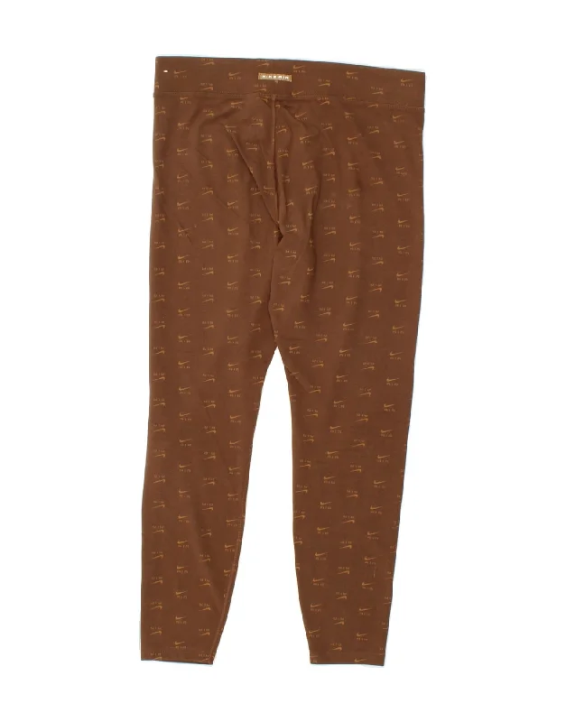 NIKE Womens Graphic Leggings UK 16 Large Brown Polyester Fashionable Sports Compression Leggings NIKE Womens Graphic Leggings UK 16 Large Brown Polyester Fashionable Sports Compression Leggings