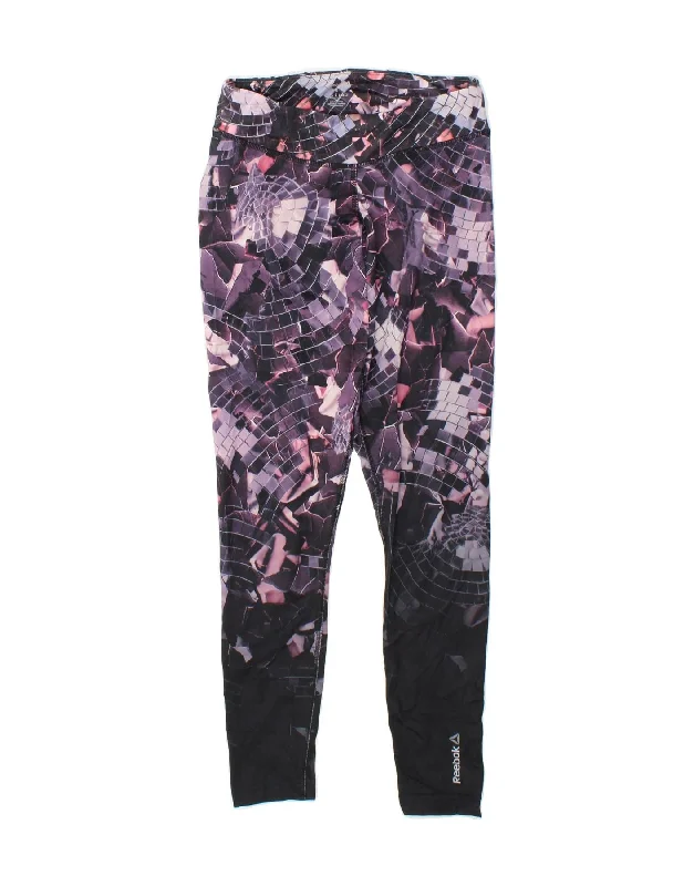 REEBOK Womens Abstract Leggings UK 8/10 Small Purple Fashionable Plus-Size Activewear REEBOK Womens Abstract Leggings UK 8/10 Small Purple Fashionable Plus-Size Activewear